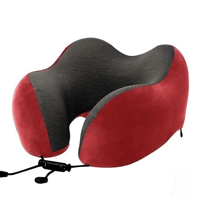 aVolusion Avolusion Ergonomic Memory Foam Travel Neck Pillow Car Headrest Cushion for Neck Pain Relief Airplane Flight Sleeping Support Travel Essential for Men Women - Image 1