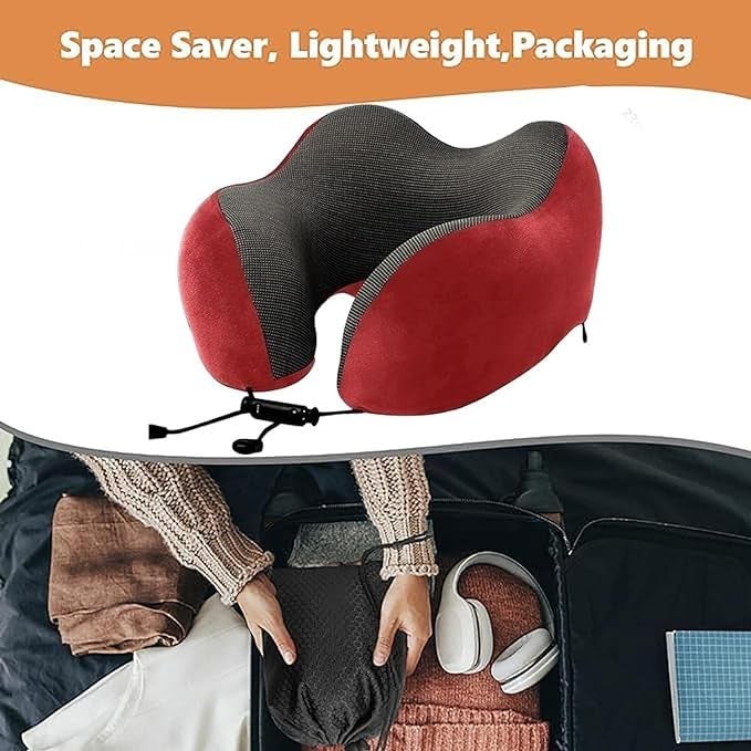 aVolusion Avolusion Ergonomic Memory Foam Travel Neck Pillow Car Headrest Cushion for Neck Pain Relief Airplane Flight Sleeping Support Travel Essential for Men Women - Image 3