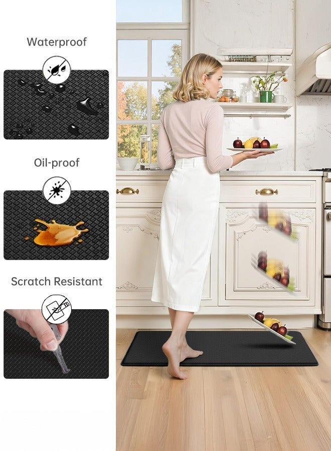 AiQi Kitchen Mats, 2pcs 45x75cm + 45x150cm Waterproof Non-slip Anti Fatigue Mats for Kitchen Floor, Durable Resilient Standing Kitchen Runner Rug Floor Mat Set for Home Office Laundry Room - Image 2