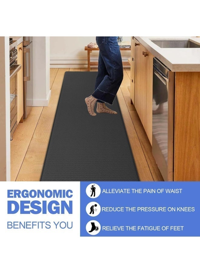 AiQi Kitchen Mats, 2pcs 45x75cm + 45x150cm Waterproof Non-slip Anti Fatigue Mats for Kitchen Floor, Durable Resilient Standing Kitchen Runner Rug Floor Mat Set for Home Office Laundry Room - Image 3