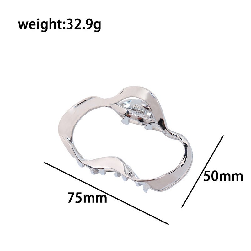 Generic Premium Cloud Pattern Womens Hairpin Medium Size Metal Shark Clip Simple Hair Accessory Back Brain Hair Partition Clip Silver [Environmental Protection]] 