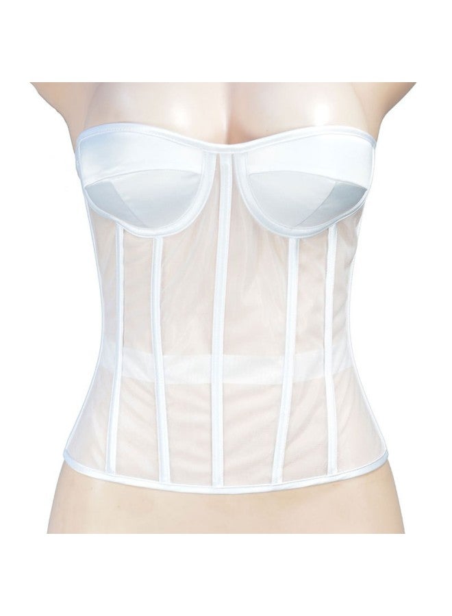 707 Influencer Picks Breathable Mesh See-through Tight Fishbone Bra With Cup Wedding Dress