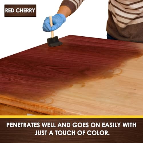 DWIL Water Based Wood Stain Multiple Finishes Fast Drying Indoor and Outdoor Furniture Wood Paneling Cabinets and More Low Odor NonToxic 85oz Red Cherry - Image 3