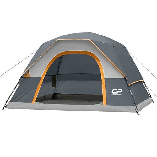 CAMPROS CP 4 Person Camping Tent, Waterproof Dome Tent with Rainfly, Easy Setup Portable Tent with Mesh Window & Carry Bag for Camping - Image 1
