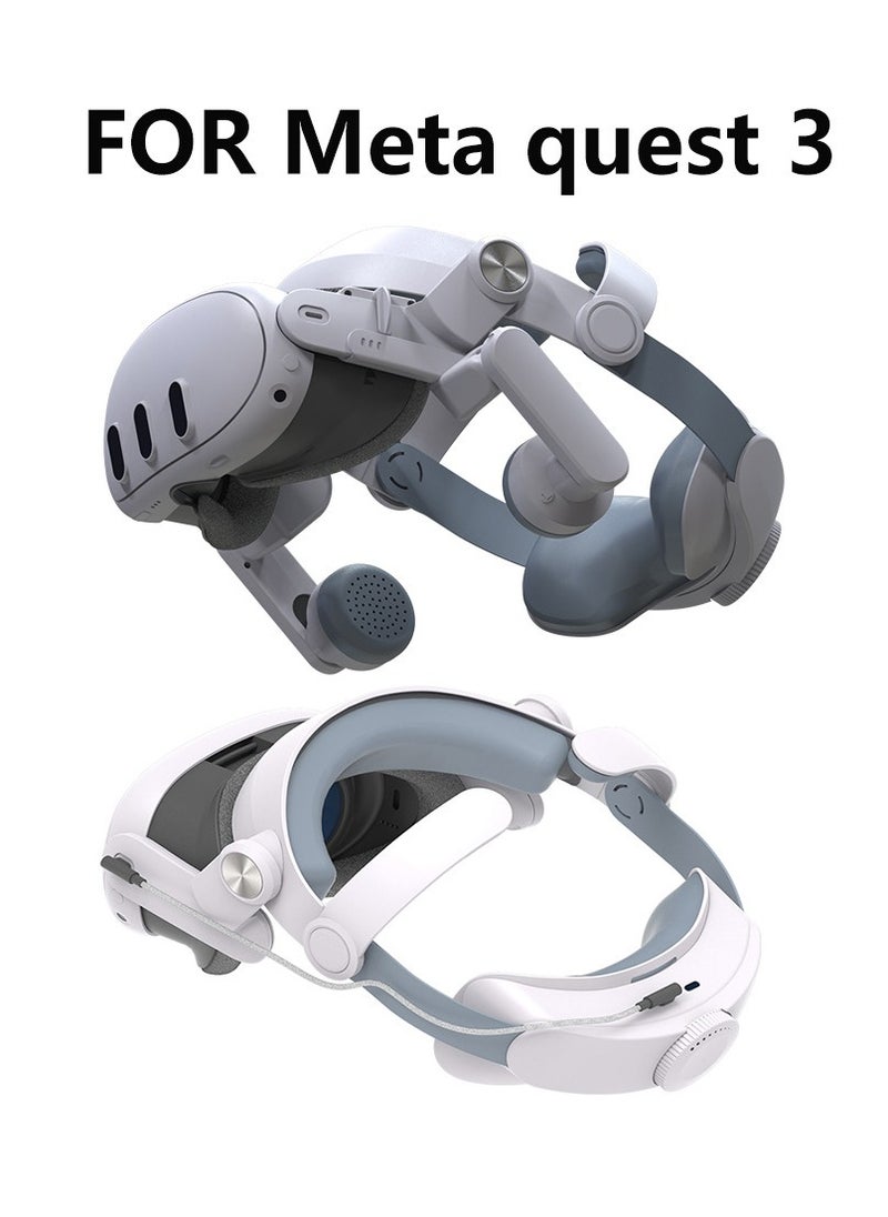 SYOSI Head Strap for Meta Quest3 Comfortable VR Accessories with Adjustable Design Support Face Protective Pad Cover Replacement Headset Accessory Elite Headstrap Replacement for Meta Oculus Quest3 White  - Image 2