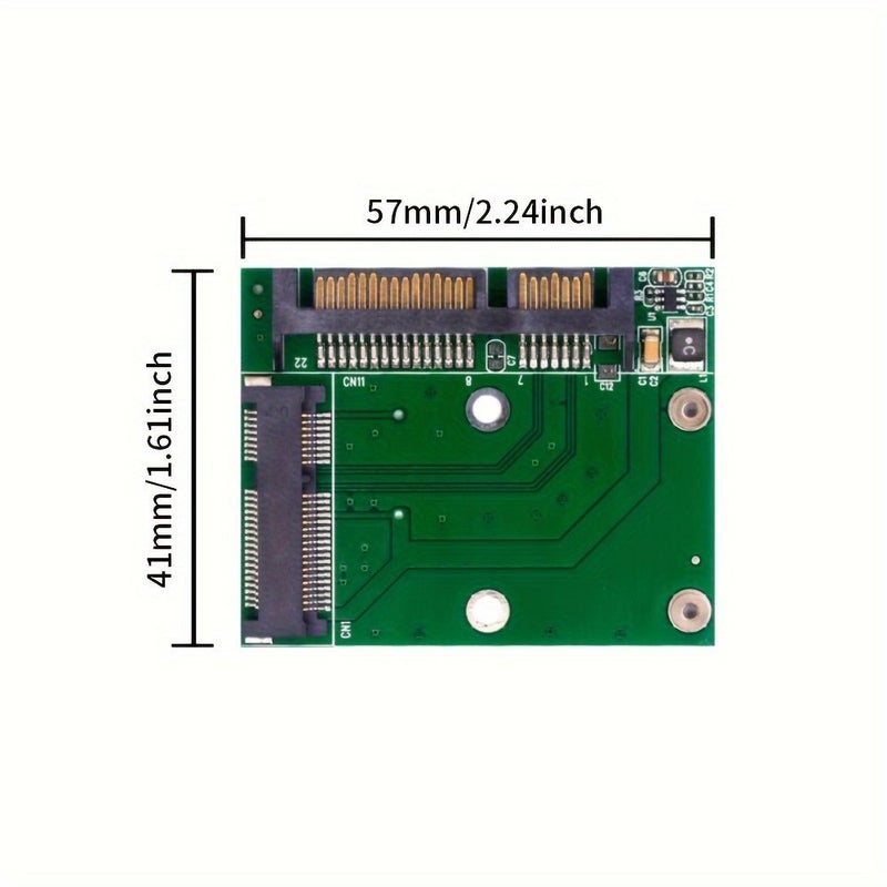 TISHRIC Green Msata To Sata Adapter Converter Card Uncharged No Battery 2 5 Inch Sata 22pin Interface For Half Height Pcie Msata SSD Hard Drive Conversion - Image 4