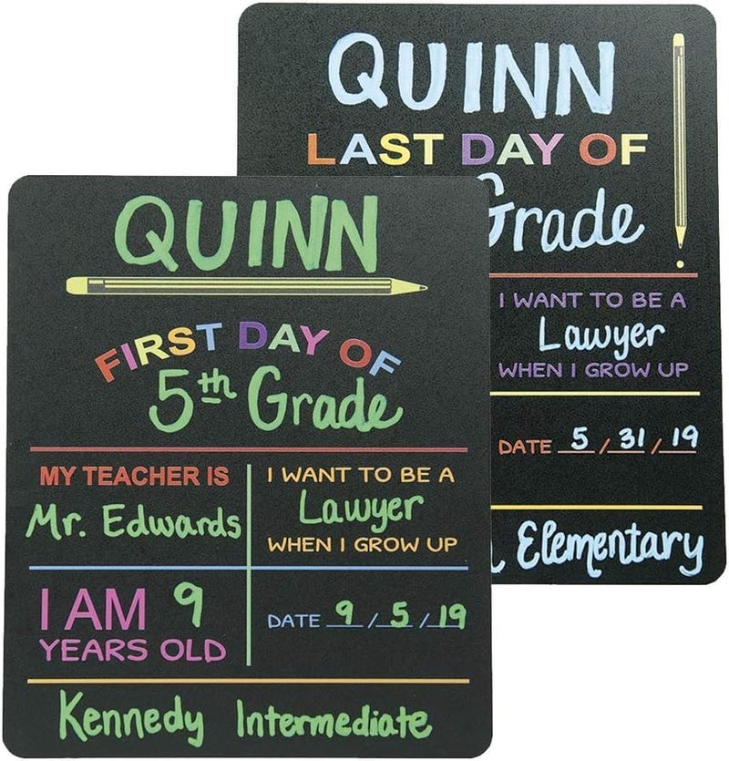 BPA Reusable First and Last Day of School Chalkboard Sign Set - Image 1