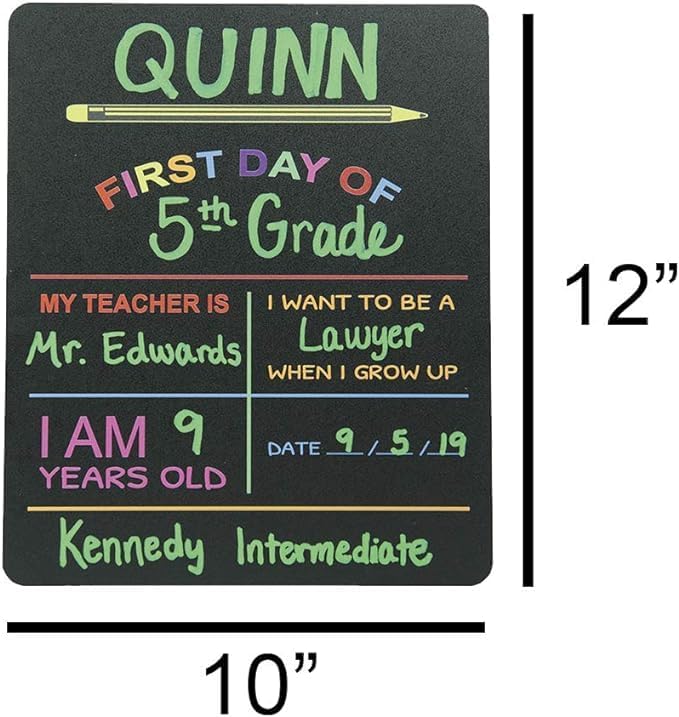 BPA Reusable First and Last Day of School Chalkboard Sign Set - Image 2