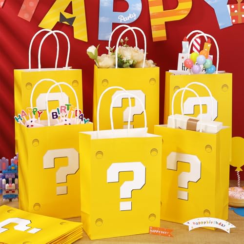 Joottuan 24 Pcs Yellow Party Gift Bags Video Game Themed Goodie Bag Cartoon Paper Candy Bags for Birthday Party Decorations Supplies - Image 4