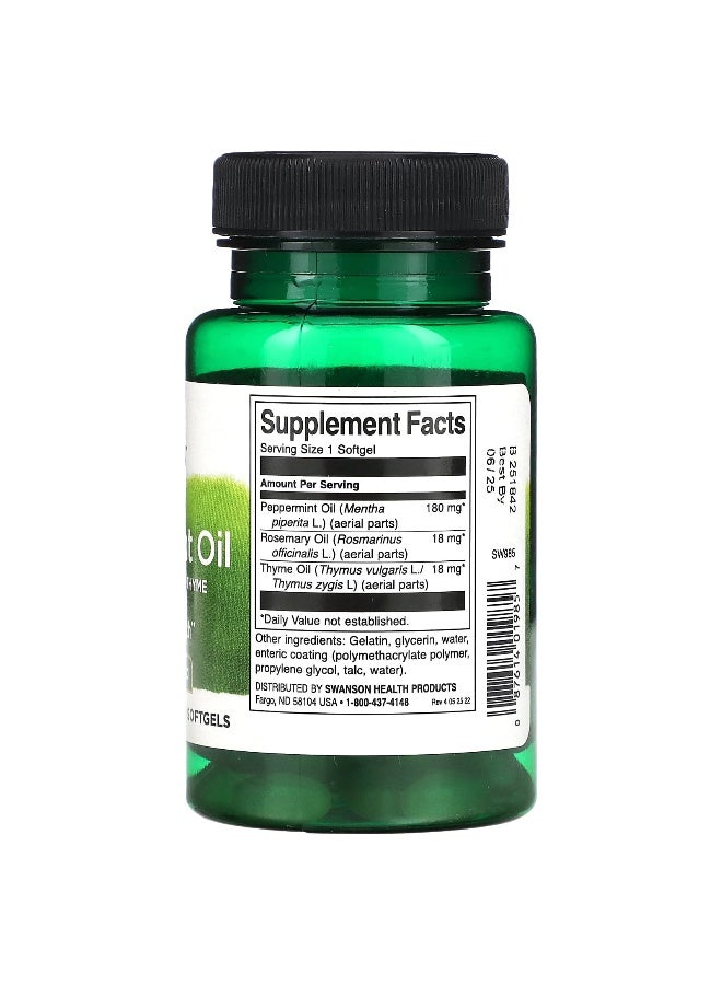 Swanson, Peppermint Oil with Rosemary and Thyme, 100 Softgels - Image 2