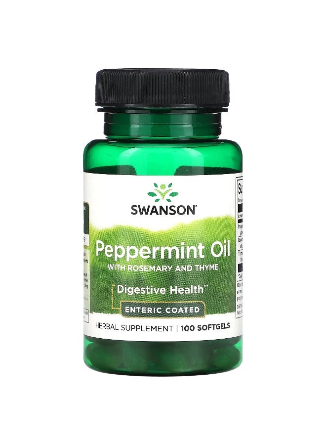 Swanson, Peppermint Oil with Rosemary and Thyme, 100 Softgels - Image 1