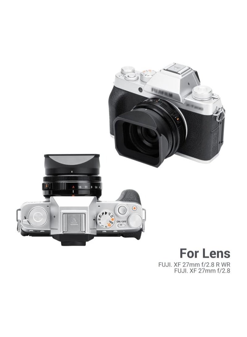 Metal Camera Lens Hood, Fit for Fujifilm Xf 27mm F2.8 R Wr, Replaces Original Fujifilm Lh-Xf27 Lens Hood, Reduce Lens Flare, Prevent Reflection, Protect Lens(with Hood Cap ) - Image 2
