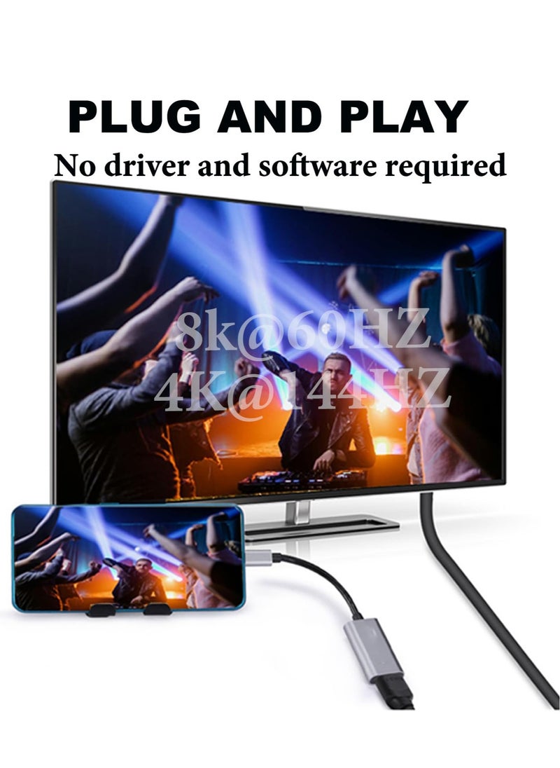 Excefore محول USB C إلى HDMI بدقة 8K، كابل من النوع C ذكر إلى HDMI 2.1 أنثى، Thunderbolt 4/3 HDR HDCP 2.3، لجهاز MacBook Pro/Air، iPad Pro، XPS، S22، سلسلة Galaxy S23 مقاس 15 بوصة  - Image 5