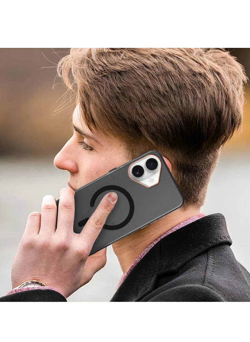 سيندي غطاء واقي أنيق لهاتف آبل آيفون 17 5G 2025 من سلسلة سندي هايبريد الشفاف مع شحن ماغسيف المغناطيسي وحواف كاميرا مرتفعة - أسود - Image 5
