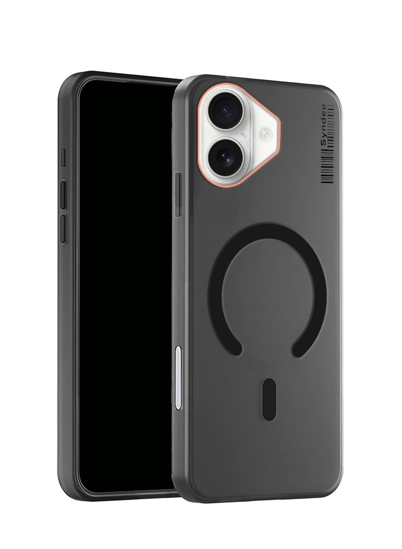 سيندي غطاء واقي أنيق لهاتف آبل آيفون 17 5G 2025 من سلسلة سندي هايبريد الشفاف مع شحن ماغسيف المغناطيسي وحواف كاميرا مرتفعة - أسود - Image 1