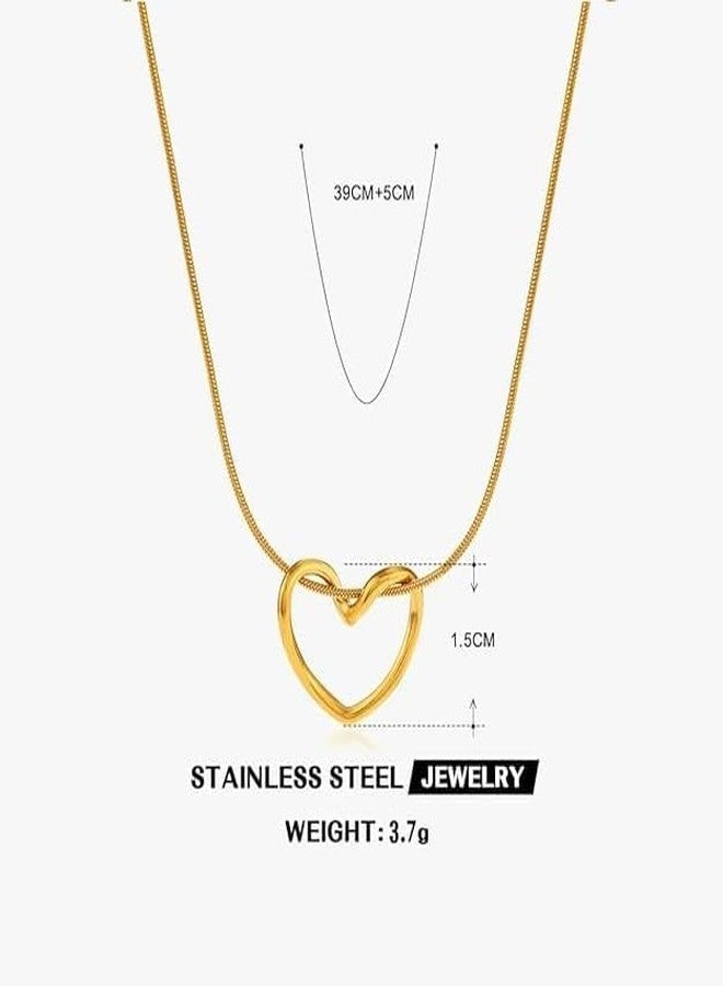 Stylewell Premium Anti Tarnish Gold Color Heart Pendant Necklace for Girls and Women - Image 2