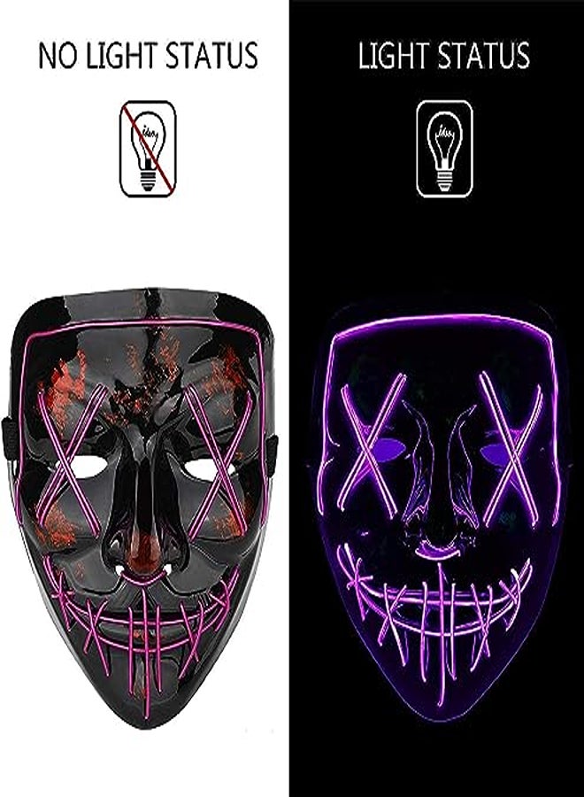 Neon LED Halloween Mask – Light-Up Scary Mask for Festivals & Cosplay - Image 2