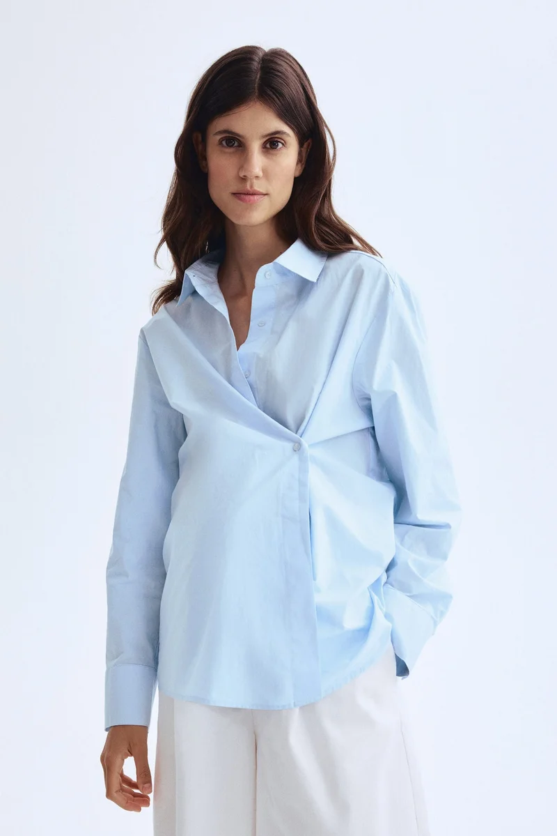 اتش اند ام قميص قطني بتصميم ملفوف من تشكيلة ماما