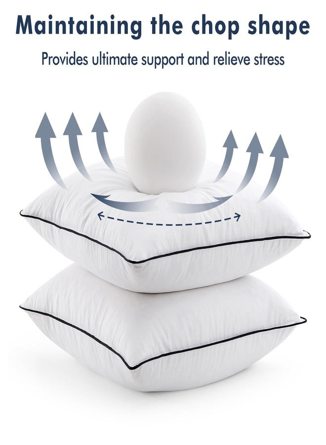 MIULEE مجموعة وسائد MIULEE من ريش الإوز 20x20 بحشوة من الريش 100% مع غطاء قطن مقاوم للريش، وسادة زخرفية ناعمة ورقيقة للكنبة أو السرير للغرفة البيضاء - Image 4