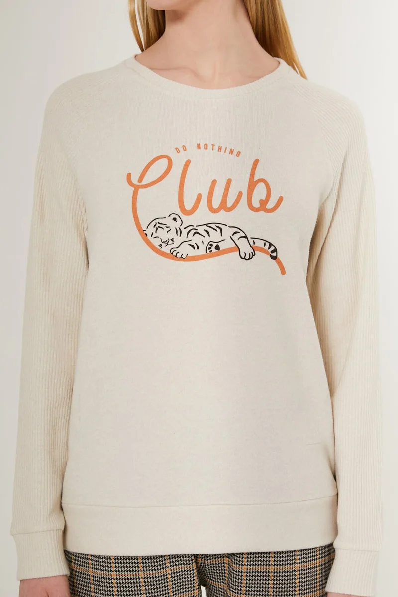 ارنيتا Do Nothink Club White Women's Long Sleeve Pajama Set