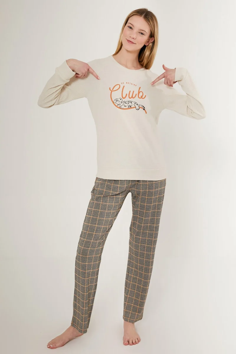 ارنيتا Do Nothink Club White Women's Long Sleeve Pajama Set
