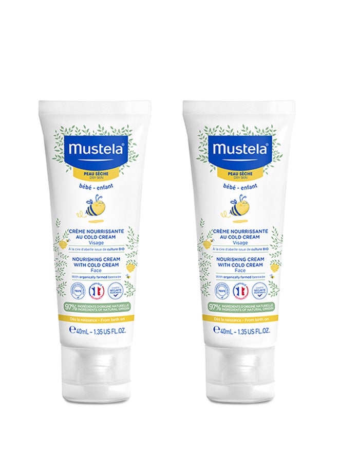 Mustela Pack of 2 Nourishing Cream With Cold Cream, (2x40) ml - Image 1