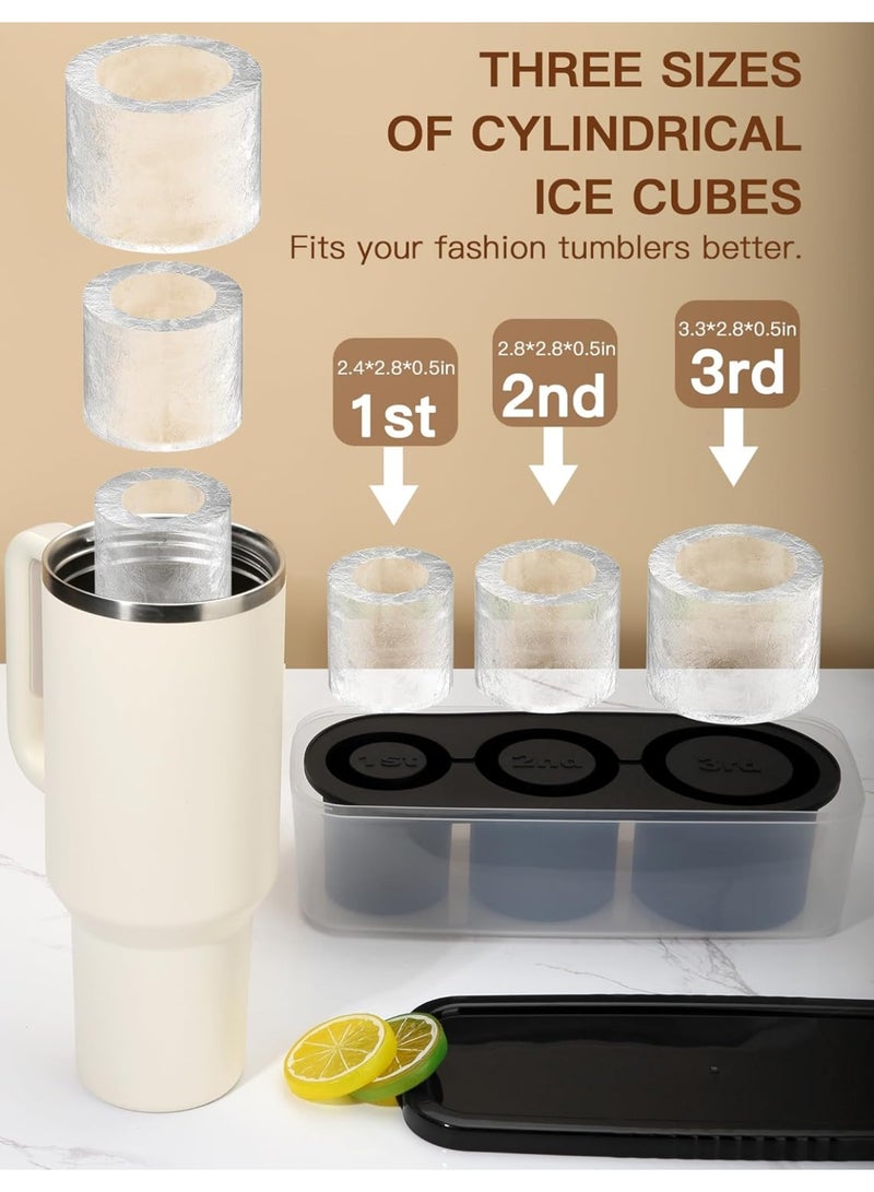 العنوان:​​ صينية ثلج سيليكون لكوب ستانلي 40 أونصة - 3 قطع مع غطاء وحاوية (أخضر/بني/أسود) | خالية من BPA، مقاومة للتسرب، مثالية للطقس الحار - Image 4