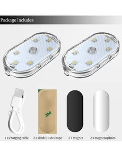 Generic 2 PCS Car Led Lights Interior,7 Colors Ambient Lighting Car Interior,USB Rechargeable Car Interior Reading Light,Portable Led Lights for Car  - Image 2