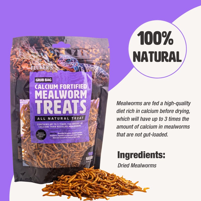 Fluker's Flukerâ€™s Grub Bag All Natural Calcium Fortified Mealworm Treats, Packed with Protein, Rich in Nutrients, A Reptile Favorite, 3 oz - Image 3