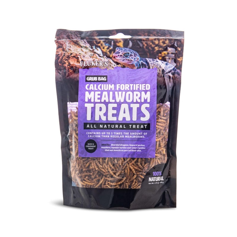 Fluker's Flukerâ€™s Grub Bag All Natural Calcium Fortified Mealworm Treats, Packed with Protein, Rich in Nutrients, A Reptile Favorite, 3 oz - Image 1