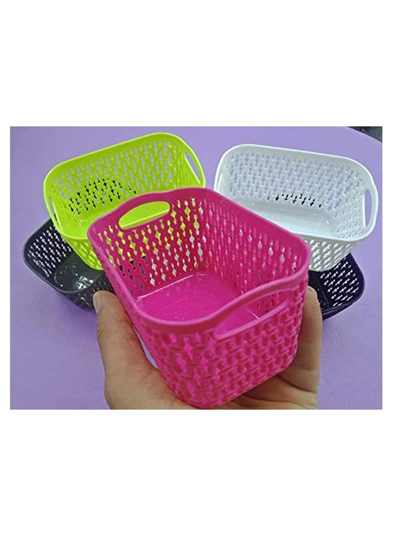 Mazaya Plastic Storage Organizer Basket A Rectangle - Small Size  - 3 Pcs - Image 3