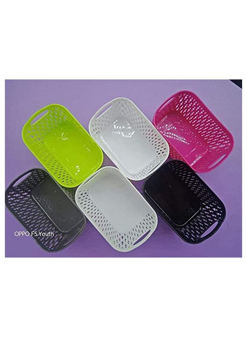 Mazaya Plastic Storage Organizer Basket A Rectangle - Small Size  - 3 Pcs - Image 5