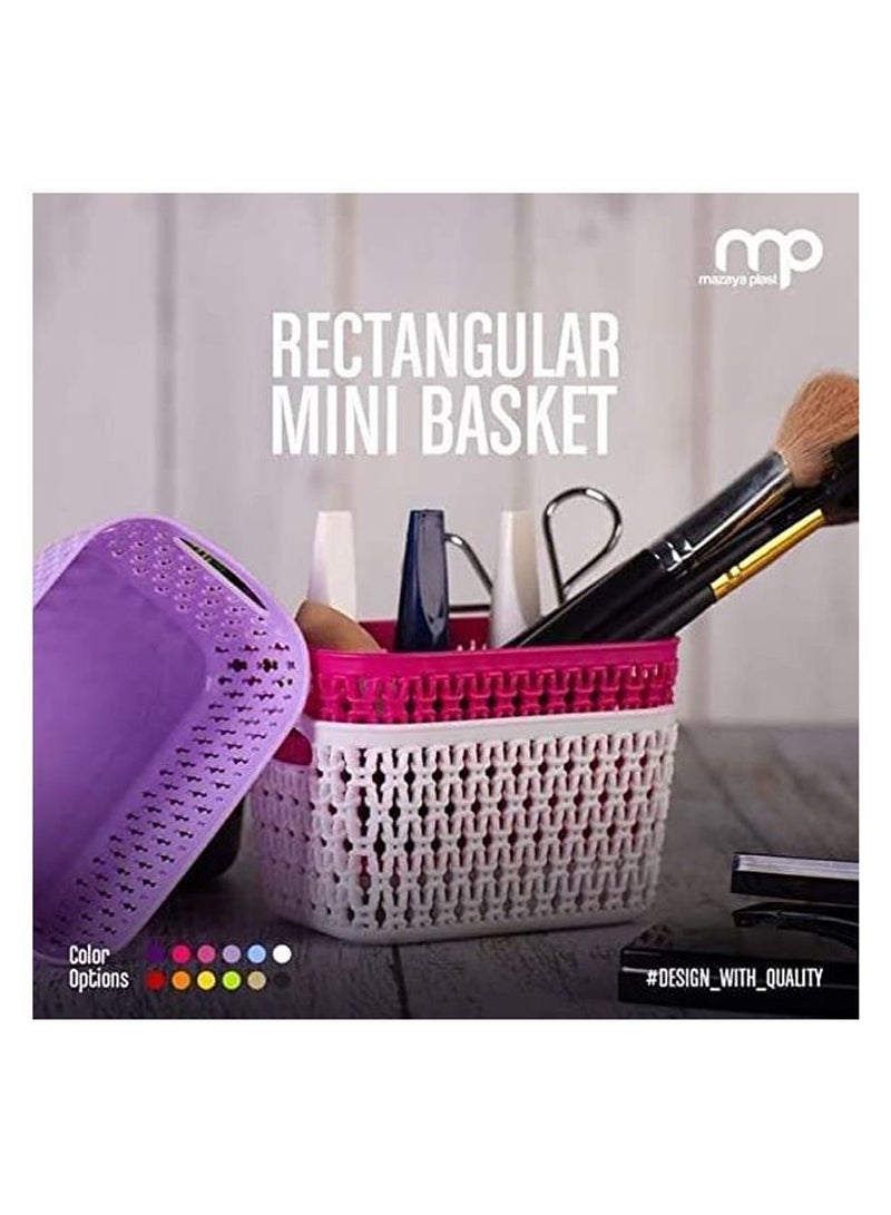 Mazaya Plastic Storage Organizer Basket A Rectangle - Small Size  - 3 Pcs - Image 1