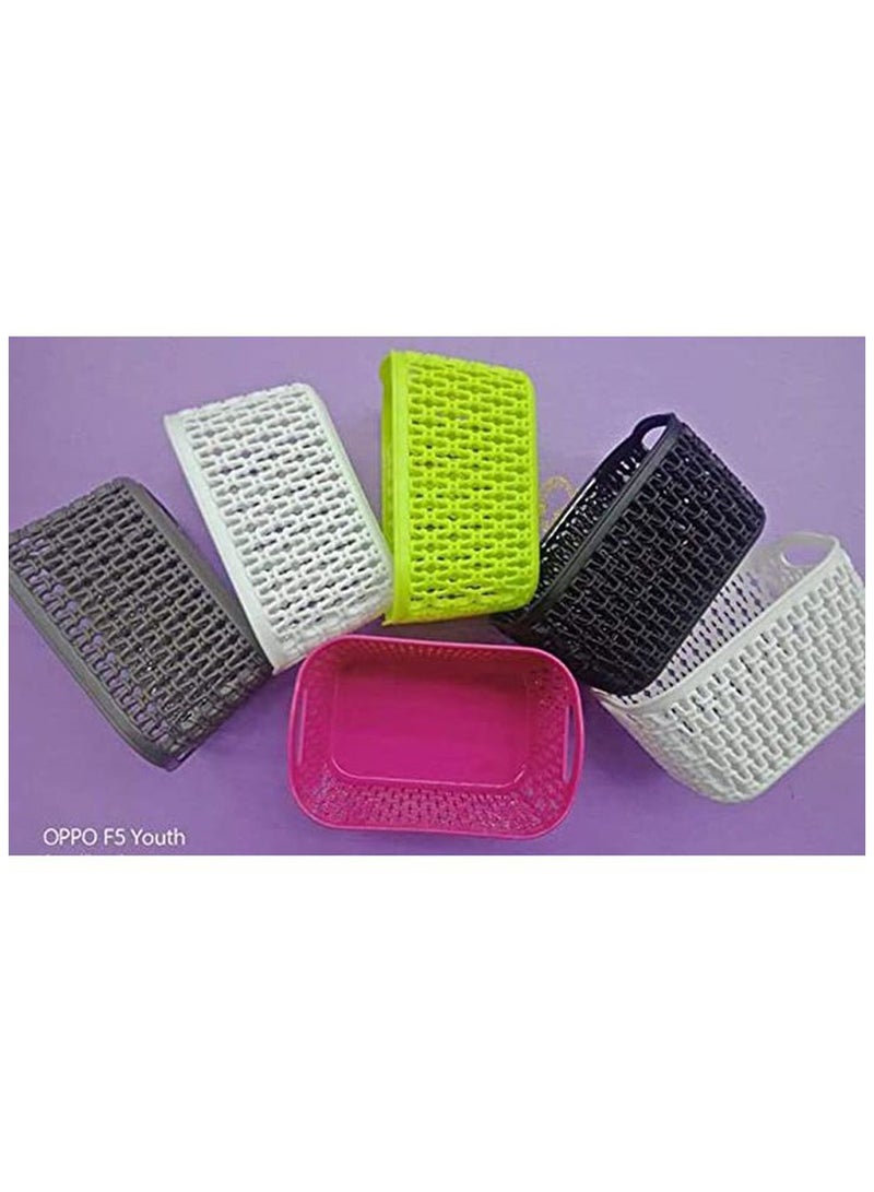 Mazaya Plastic Storage Organizer Basket A Rectangle - Small Size  - 3 Pcs - Image 4
