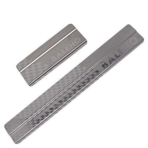 Galio Car Footsteps Scuff Plate Sill Guard Stainless Steel (After-Market) Compatible with Baleno (2015 Onwards) Baleno - Image 3