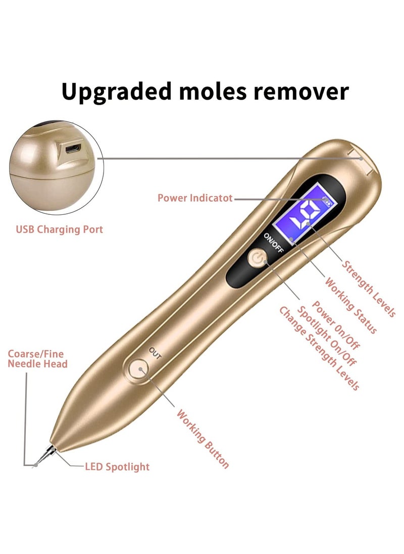 GGEROU Mole Remover Pen,Portable Skin Tag Remover Pen with 9 Strength Levels 10 Replaceable Fine Needles  - Image 3