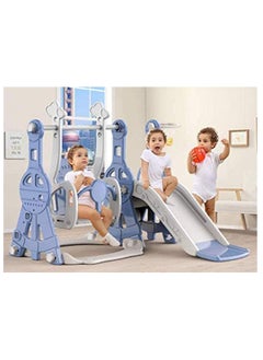RBWTOYS RBWTOYS- 3 in 1 Swing and slide for Kids indoor Toddler Climber and Swing Set with Basketball Hoops  - Image 1