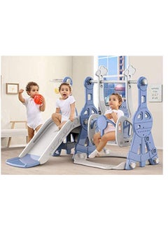 RBWTOYS RBWTOYS- 3 in 1 Swing and slide for Kids indoor Toddler Climber and Swing Set with Basketball Hoops  - Image 3