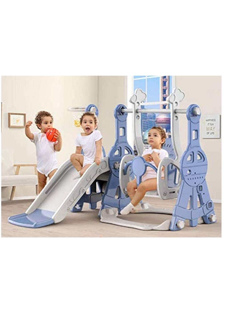 RBWTOYS RBWTOYS- 3 in 1 Swing and slide for Kids indoor Toddler Climber and Swing Set with Basketball Hoops  - Image 3
