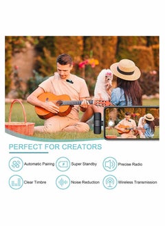 Excefore Wireless Lavalier Microphone, Plug-Play Wireless Mic for Recording, YouTube/TikTok/Facebook Live Stream, Noise Reduction Auto-Sync, Suit for iOS/Android Devices, Phone Computer SLR Universal (Type-C)  - Image 2
