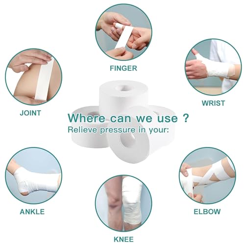 MuscleFix Athletic Tape for Ankle, Wrist & Joint Protection, Easy-tear Breathable Soft Cotton Best Adhesive Medical Tape for Athletes & Trainers (Black, 5 cm * 13.7 m) - Image 2