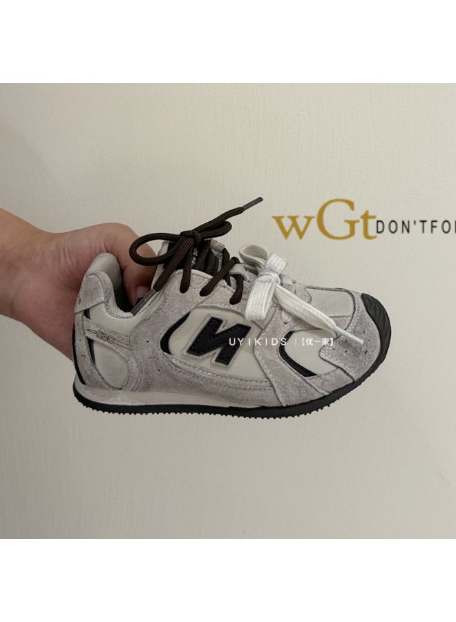 Conti Cat Trendy New Kidsren's Retro Letter Forrest Gump Shoes For Male And Female Students Outdoor Velvet Sports Training Shoes