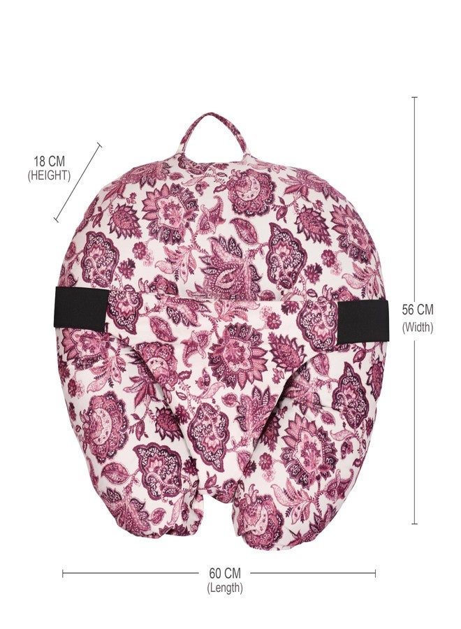 BOFFLE 5in1 New Born Baby Feeding Pillow with 100% Cotton Detachable Cover | with Belt and Baby Hoop | Breastfeeding Pillow | Nursing Pillow (Pink) - Image 3