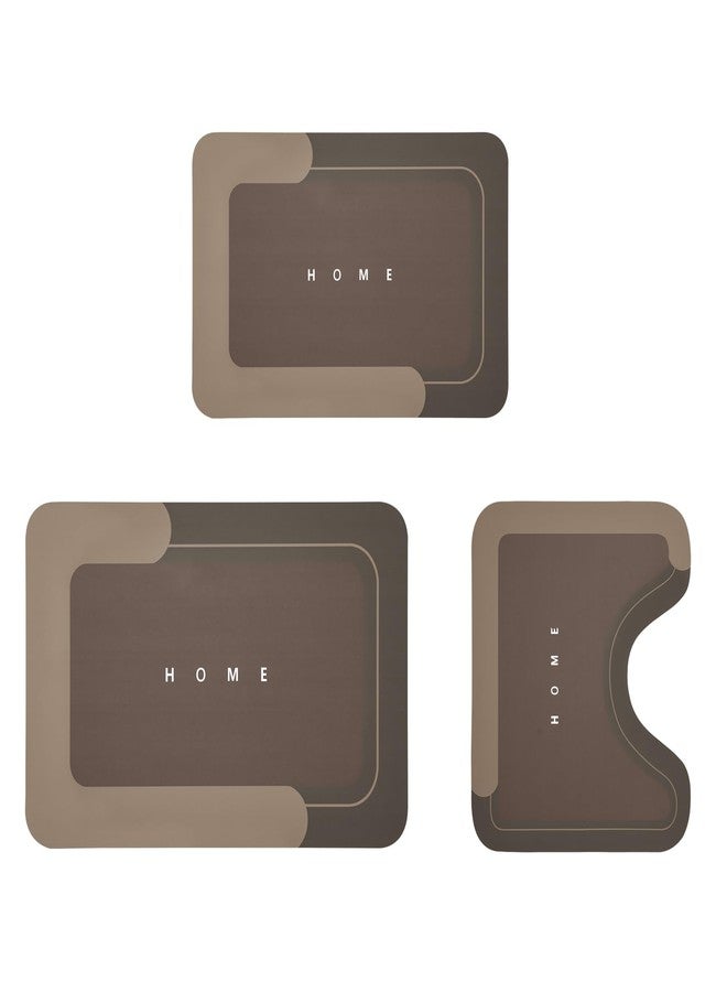 Housego 3PCS Absorbent Bath Mat Magic Rug Sets, Quick Drying Bath Mat Non-Slip Floor Rug Rubber Backed for Bathroom Kitchen Shower Sink (16.9''x23.6''+19.7''x23.6''+19.7''x31.9'', Brown) - Image 5