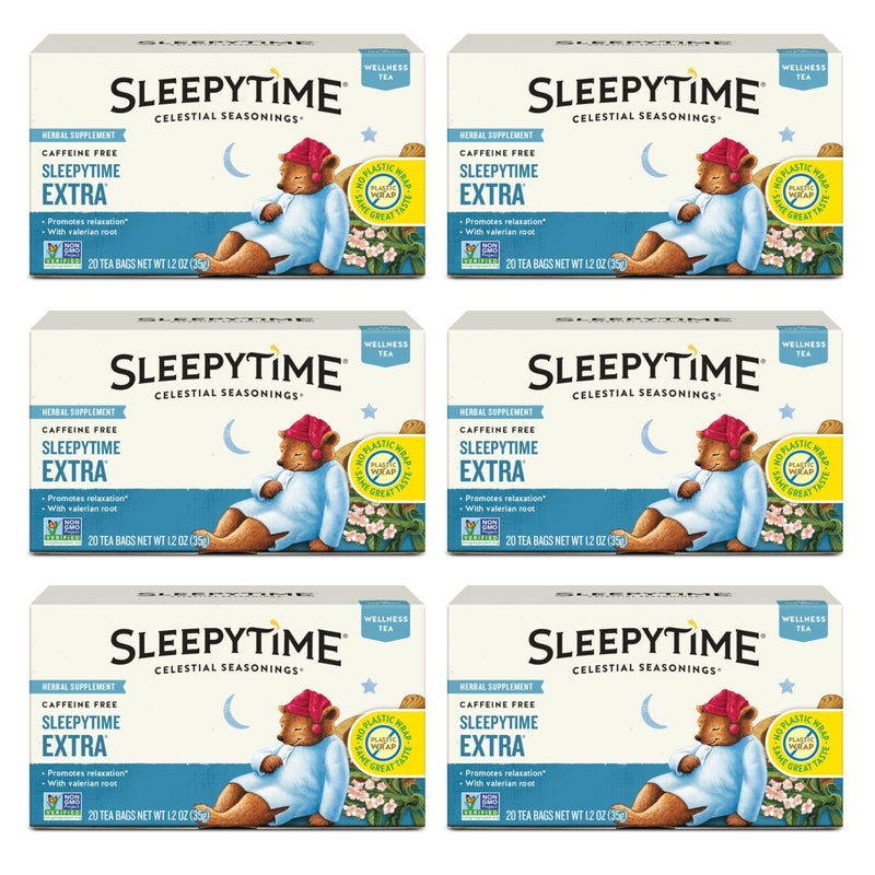 Celestial Seasonings Sleepytime Extra Herbal Tea, Promotes Relaxation, 20 Count (Pack of 6) - Image 1