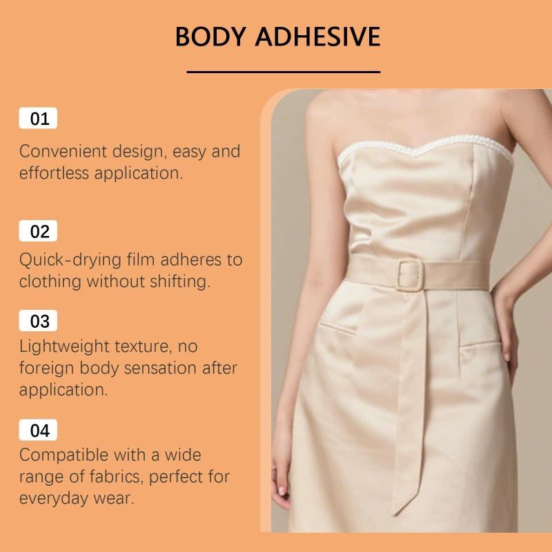 Skin-Friendly Glue Orange Lightweight Invisible - Anti-Slip Firm Adhesive Clothing Fit Glue for Daily Wear & Fabric Fixing - Image 3
