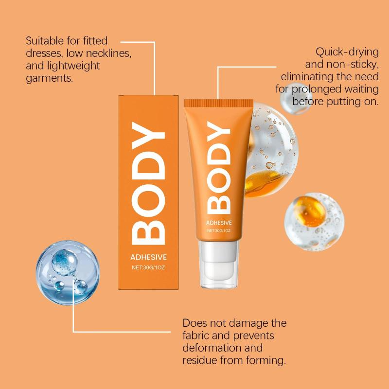 Skin-Friendly Glue Orange Lightweight Invisible - Anti-Slip Firm Adhesive Clothing Fit Glue for Daily Wear & Fabric Fixing - Image 4