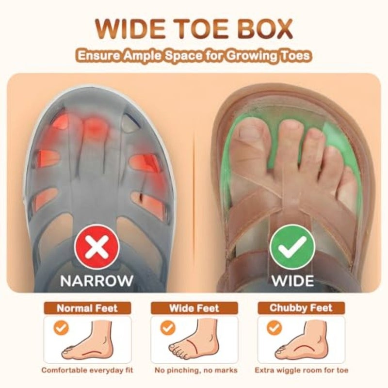 STQ Toddler Boys Girls Sandals Wide Toe Mary Jane Dress Shoes Suitable for Party School Uniform Summer Flower Girl Shoes - Image 5