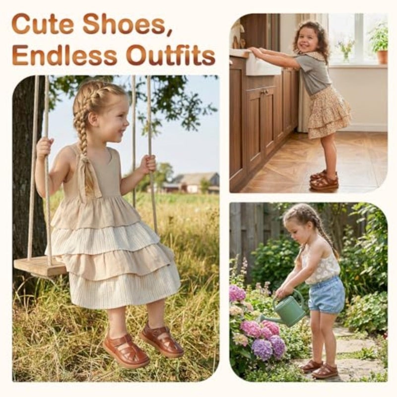 STQ Toddler Boys Girls Sandals Wide Toe Mary Jane Dress Shoes Suitable for Party School Uniform Summer Flower Girl Shoes - Image 4