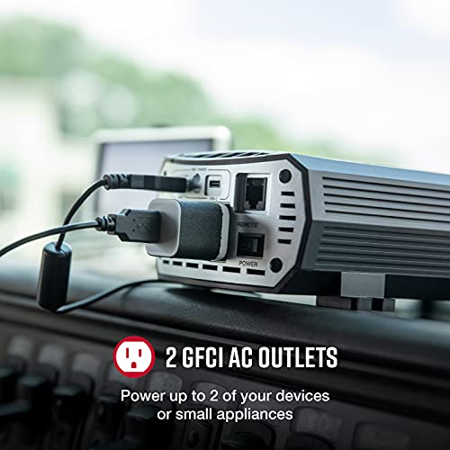 Cobra POWER 500W Power Inverter, Portable – 500-Watt Car Charger, 2 Grounded AC Outlets, 2 Fast Charge USB Ports and Remote Controller (CPIALCDG1) Compatible - Image 3